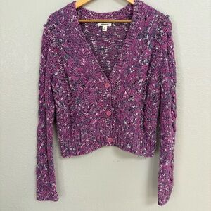 Goodthreads Women's Marled Purple Cardigan